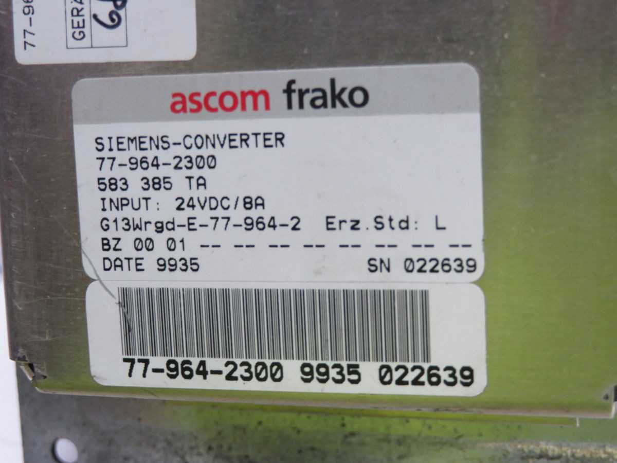 ASCOM 77-964-2300 Power Supply T259270 - Reliable Performance for Your Equipment - AC VFD DRIVES