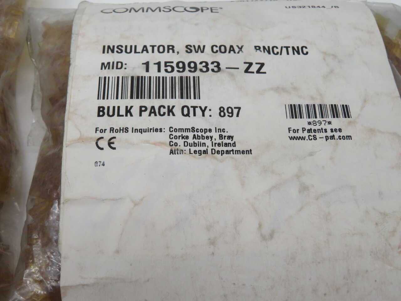 LOT OF 6500 COMMSCOPE 1159933-ZZ SW COAX RNC/TNC INSULATORS - ELECTRICAL COMPONENTS