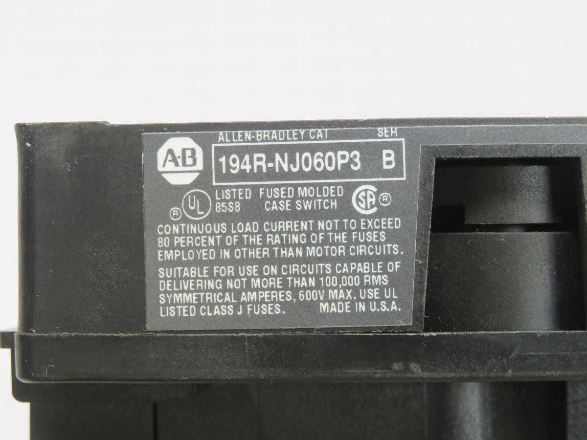 ALLEN-BRADLEY 194R-NJ060P3 ROTATRY SWITCH T233275 - DISCONNECT SWITCHES