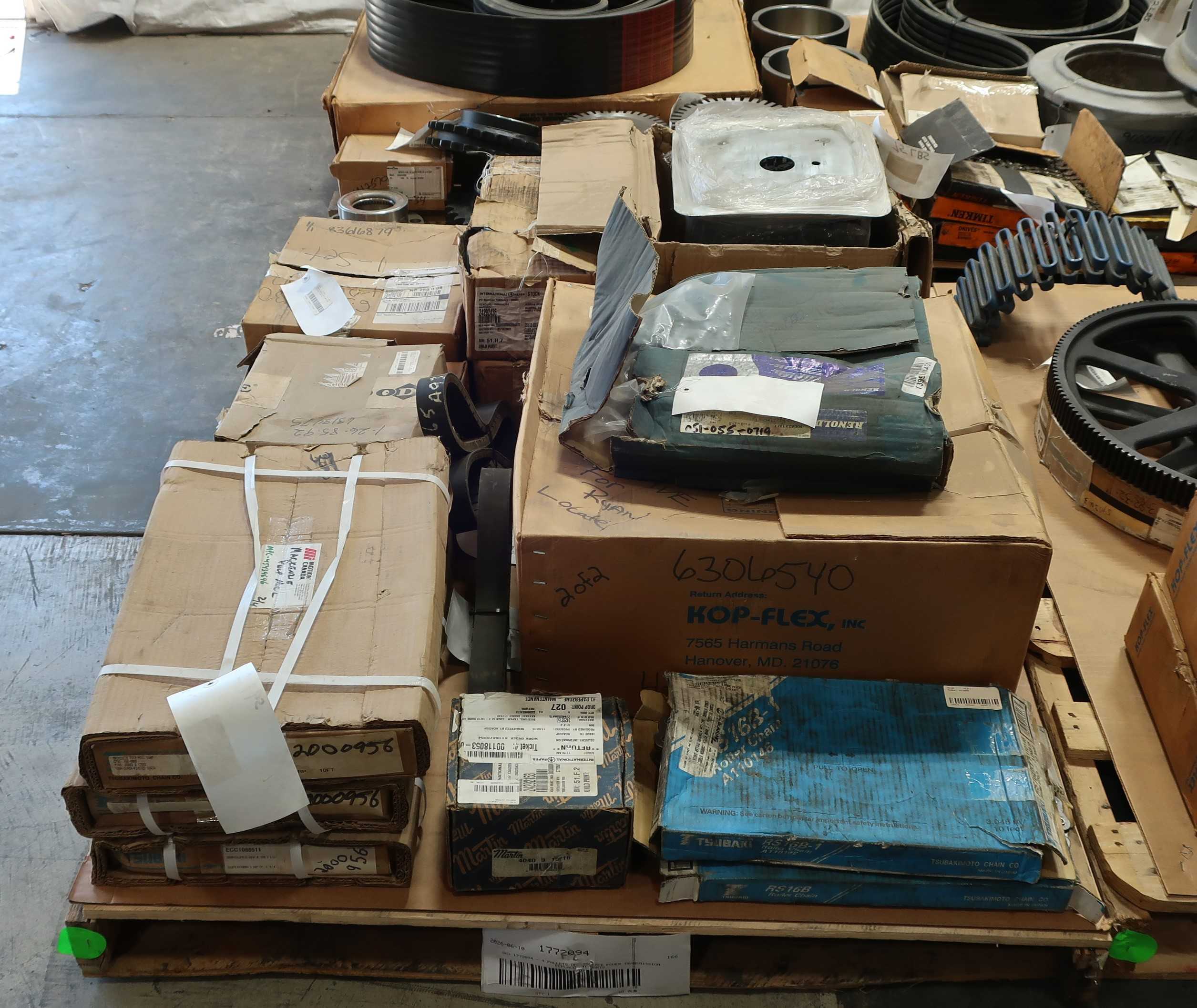 SKU 1772094 - 4 PALLETS OF ASSORTED POWER TRANSMISSION REPLACEMENT PARTS - POWER TRANSMISSION