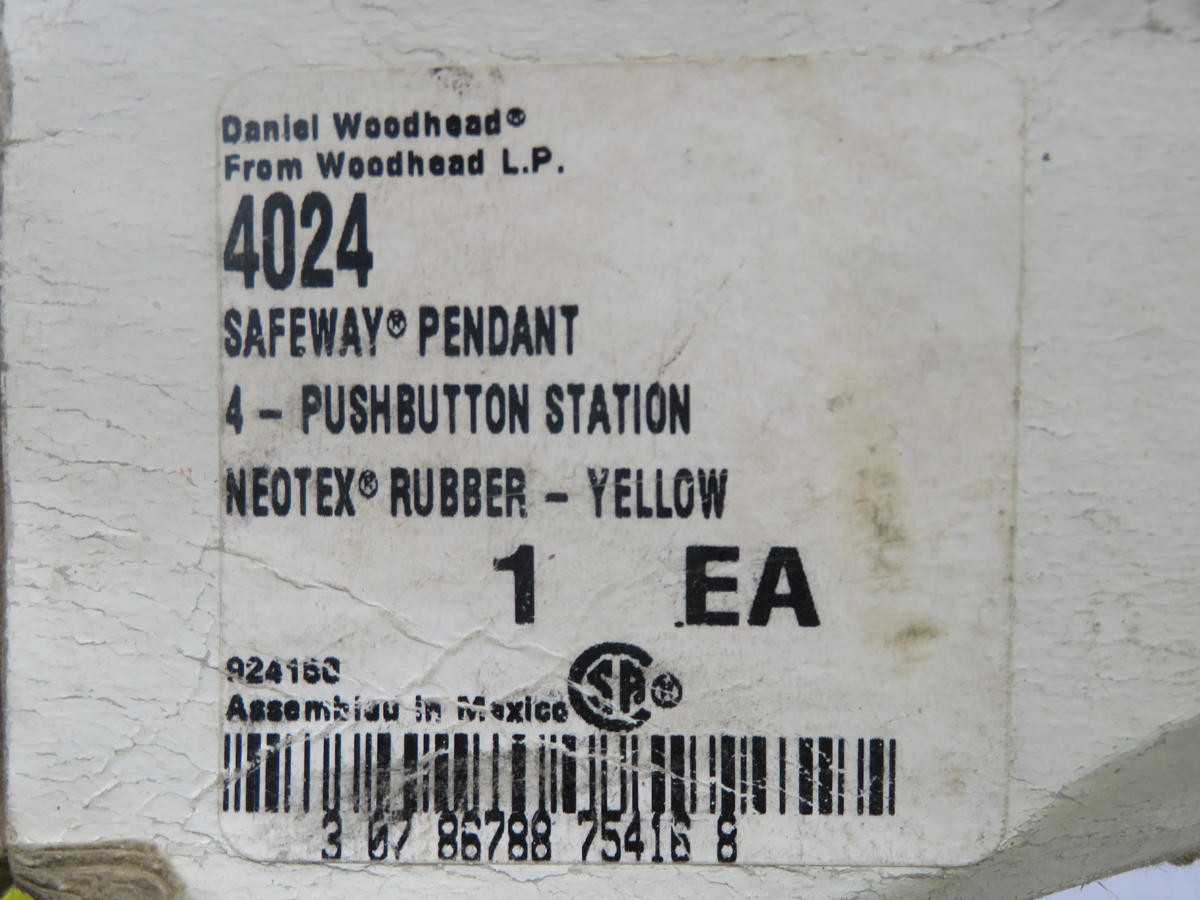 WOODHEAD 4024 PUSH-BUTTON PENDANT T229025 - SWITCHES