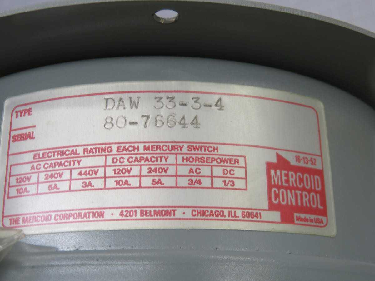 DWYER DAW 33-3-4 PRESSURE SWITCH T242364 - PRESSURE MEASUREMENT