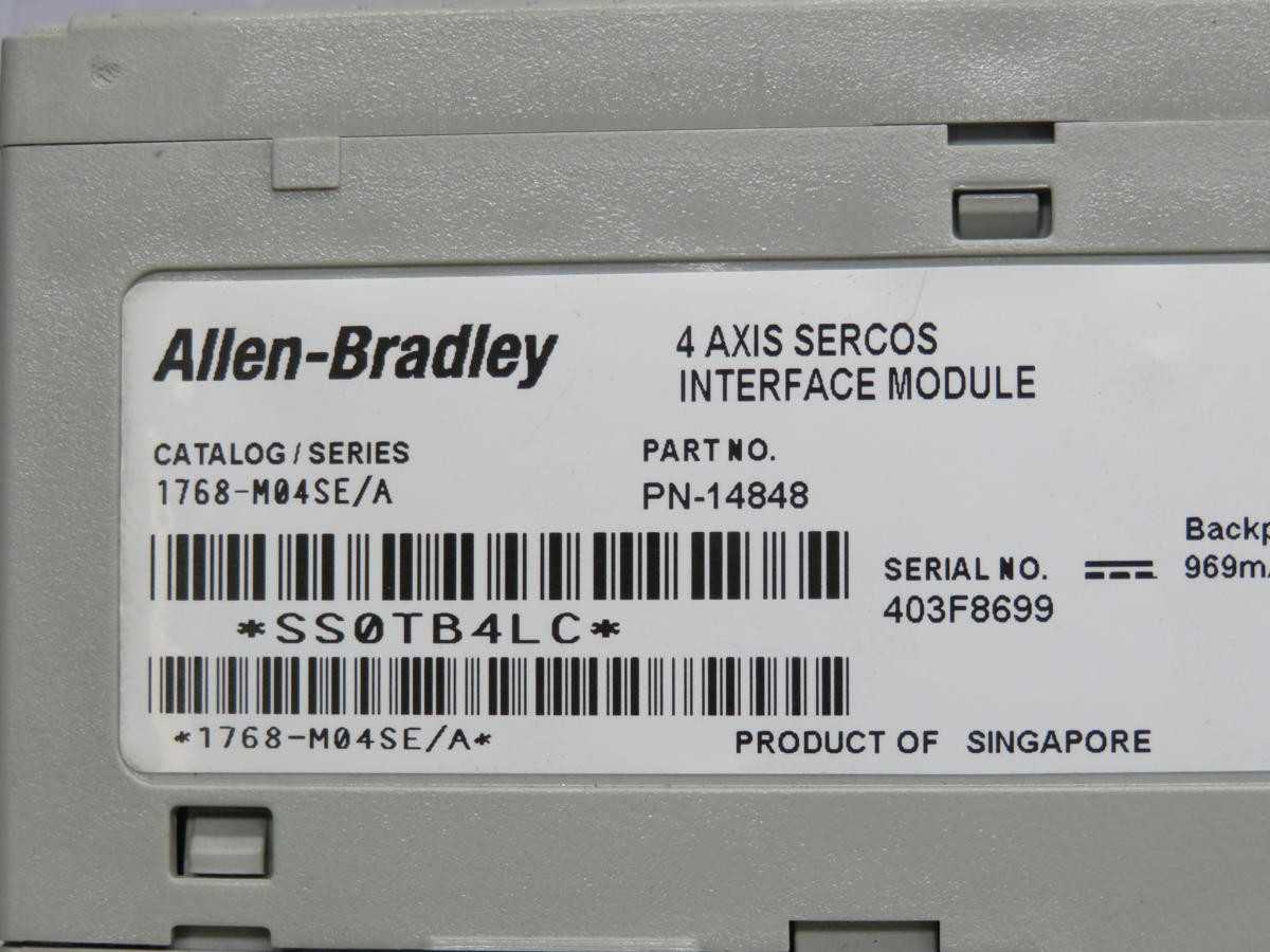 ALLEN BRADLEY
1768-M04SE 4 AXIS SERCOS INTERFACE MODULE T214708 - INDUSTRIAL PARTS