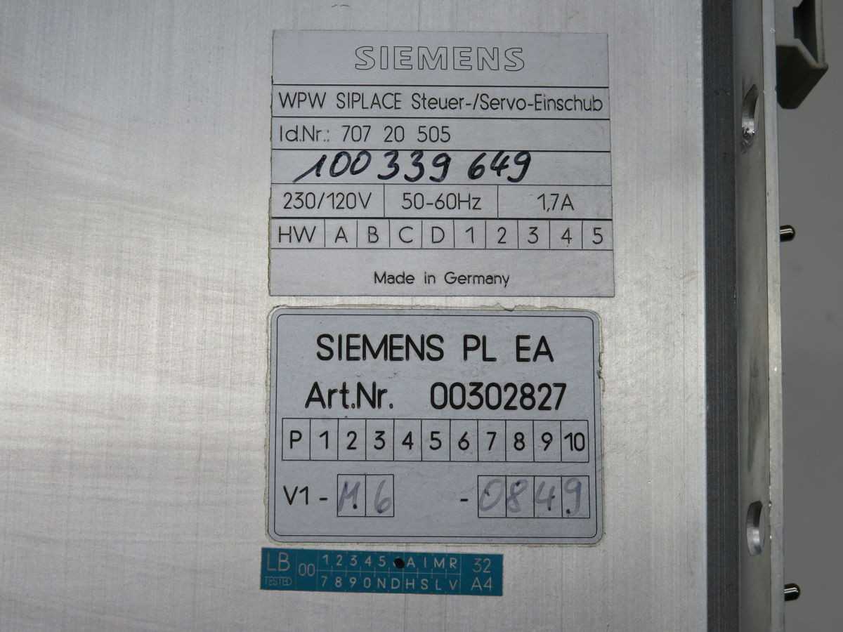SIEMENS KSP-A18-A8 WPW SIPLACE SERVO-EINSCHUB I/O MODULE T256834 - SERVO
