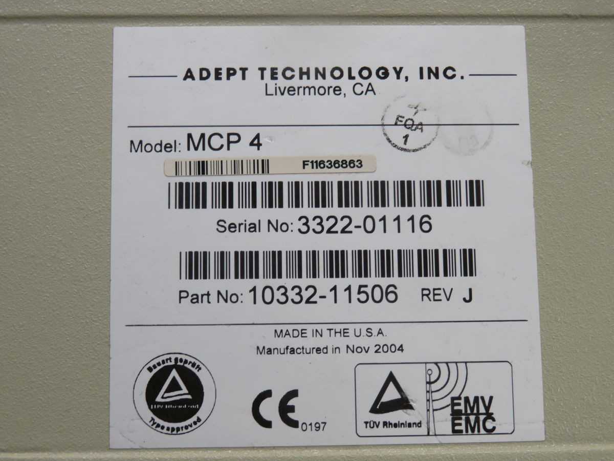 Adept MCP4 10332-11506 Manual Control Pendant T258334 - OPERATOR CONTROLS