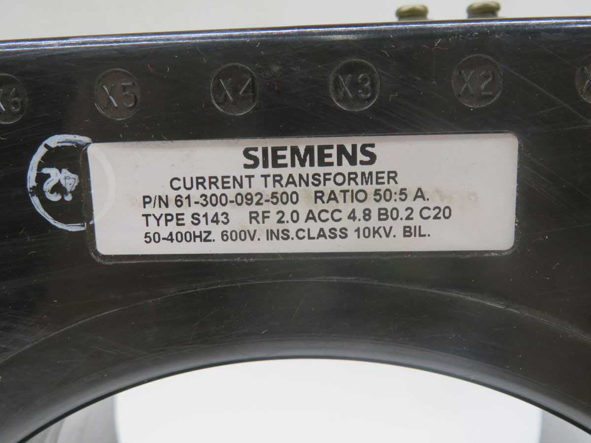 SIEMENS 61-300-092-500 CURRENT TRANSFORMER T251920 - POWER TRANSFORMERS