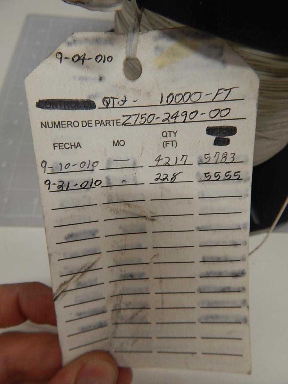 JUDD UL142924709 H01010110902 Z750-2490-00 1429247WH 24 7/32 .0105 WIRE (50% OF SPOOL) T58244 - ELECTRICAL WIRE