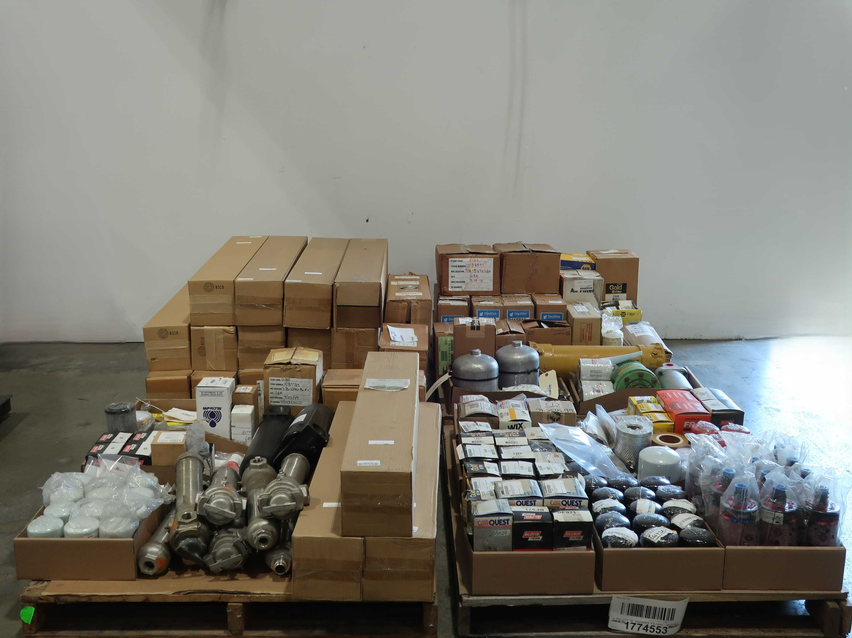 SKU 1774553 - 4 PALLETS OF ASSORTED FILTERS - FILTRATION