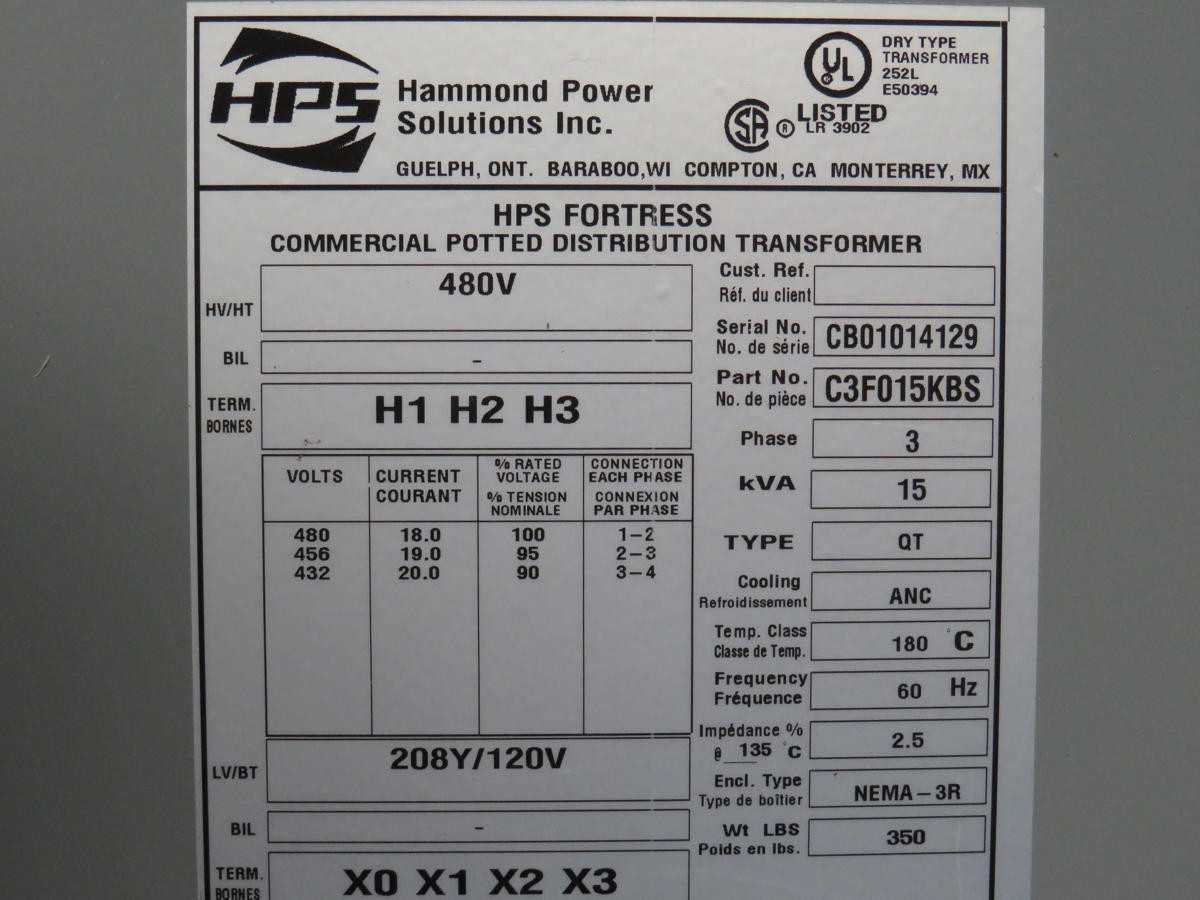 HPS TITAN C3F015KBS GENERAL PURPOSE TRANSFORMER T194358 - POWER TRANSFORMERS