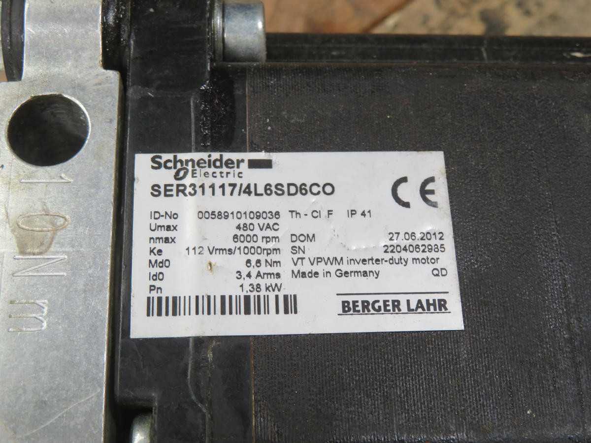 BERGER LAHR SER31117/4L6SD6CO SERVO W KOMAX ASSEMBLY T239691 - SERVO MOTORS