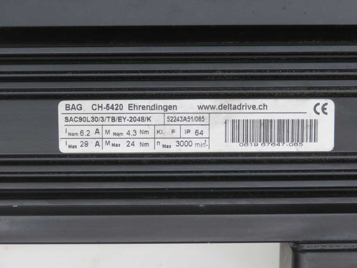 DELTA DRIVE SAC90L30/3/TB/EY-2048/K SERVO MOTOR T255139 - SERVO