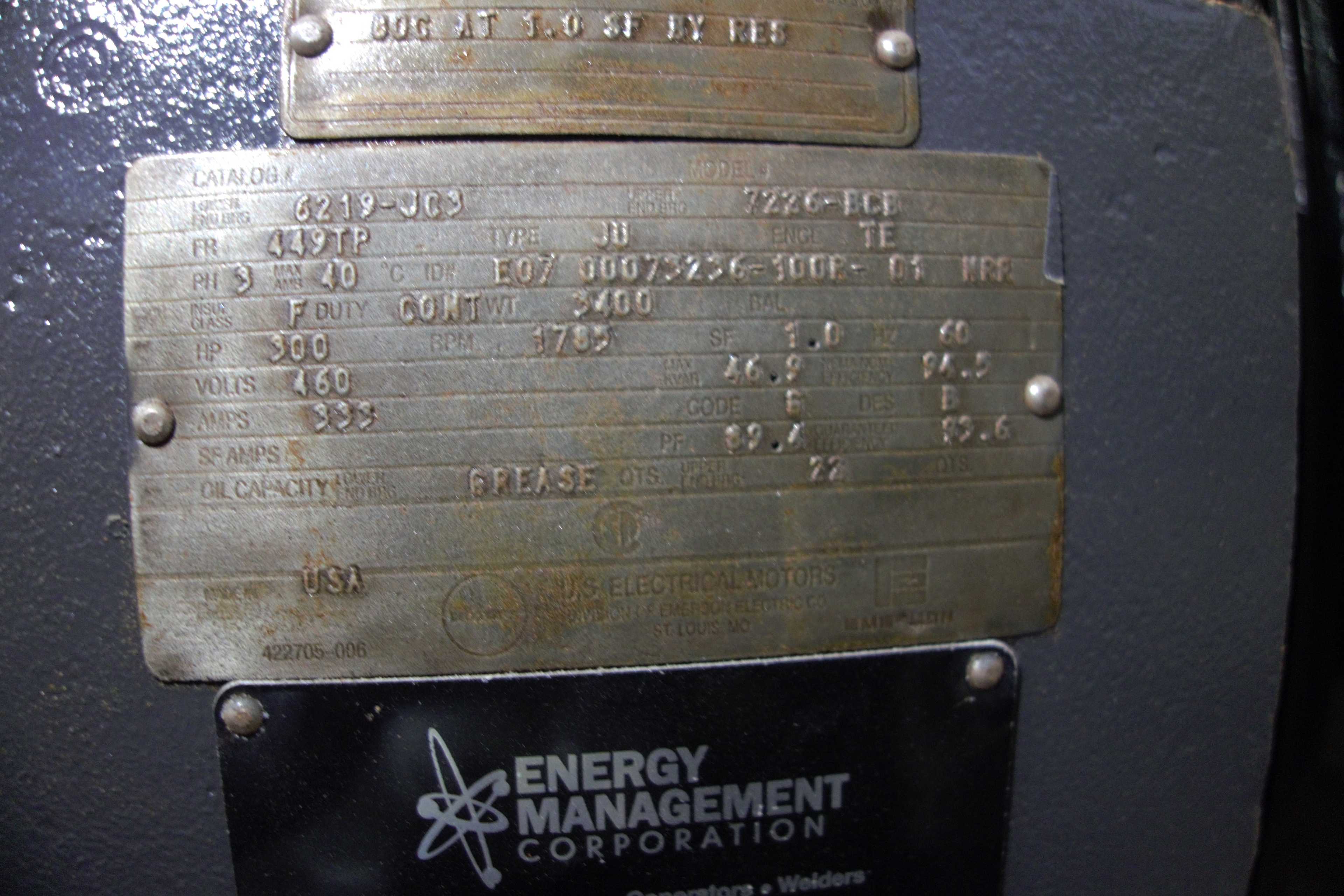 SKU 1787834 - US ELECTRICAL MOTORS 300 HP VERTICAL HIGH THRUST MOTOR - AC MOTOR