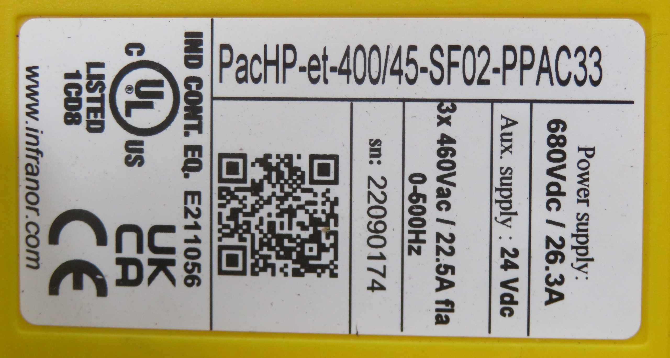 INFRANOR PACHP-ET-400/45-SF02-PPAC33 SERVO DRIVE - SERVO MOTORS