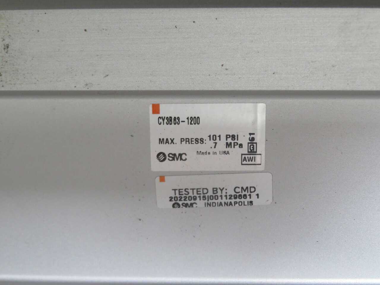 SMC CY3B63-1200 Pneumatic Rodless Cylinder T270457 - PNEUMATIC CYLINDERS & ACTUATORS