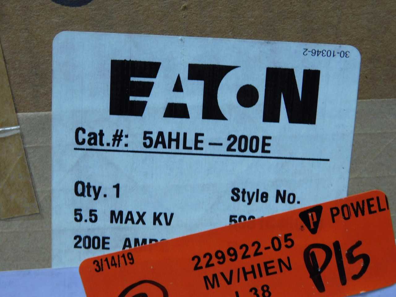 Eaton 5AHLE-200E High Voltage Fuse T147466 - General Purpose Current Limiting - FUSES