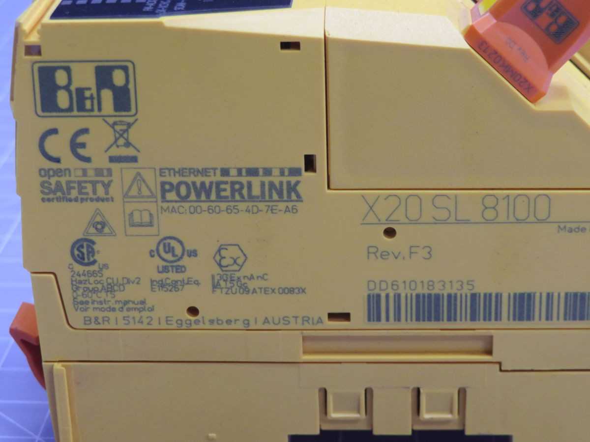 B&R X20 SL 8100 SAFETY CONTROLLER T260850 - MOTOR DRIVES