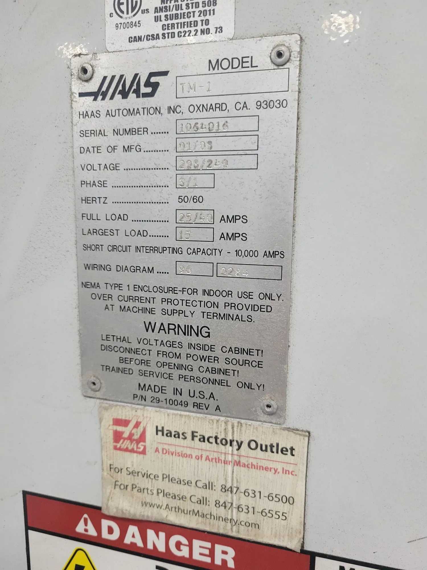 2008 Haas TM-1 Vertical Milling Machine | 2 & 3 Axis | 7.5 HP | CAT 40 | 4,000 RPM - VERTICAL MILLING MACHINES