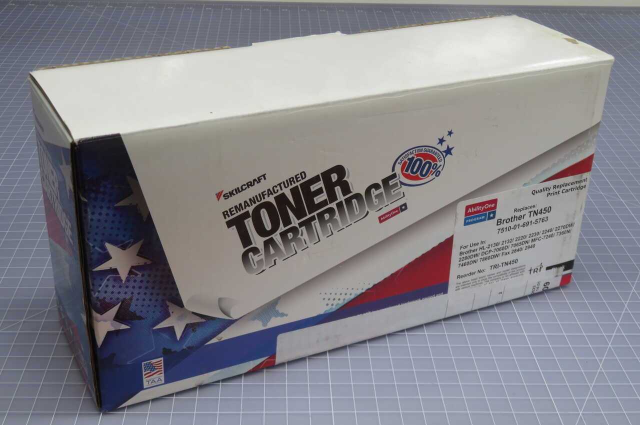 LOT OF 10 SKILCRAFT TRI-TN450 7510-01-691-5763 HIGH-YIELD BLACK LASER TONER CARTRIDGE T272155 - PRINTER PARTS & ACCESSORIES