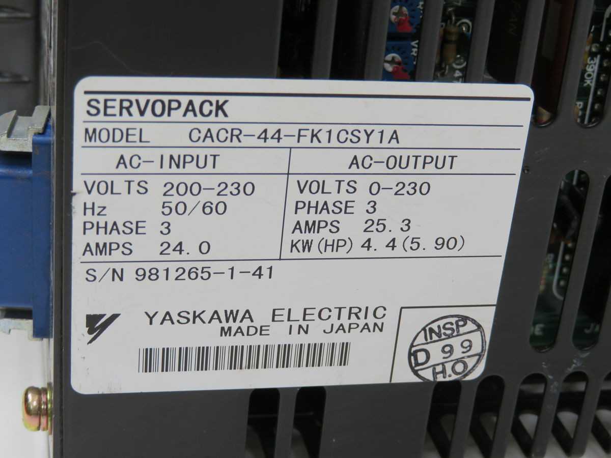 YASKAWA CACR-44-FK1CSY1A SERVOPACK T248479 - SERVO