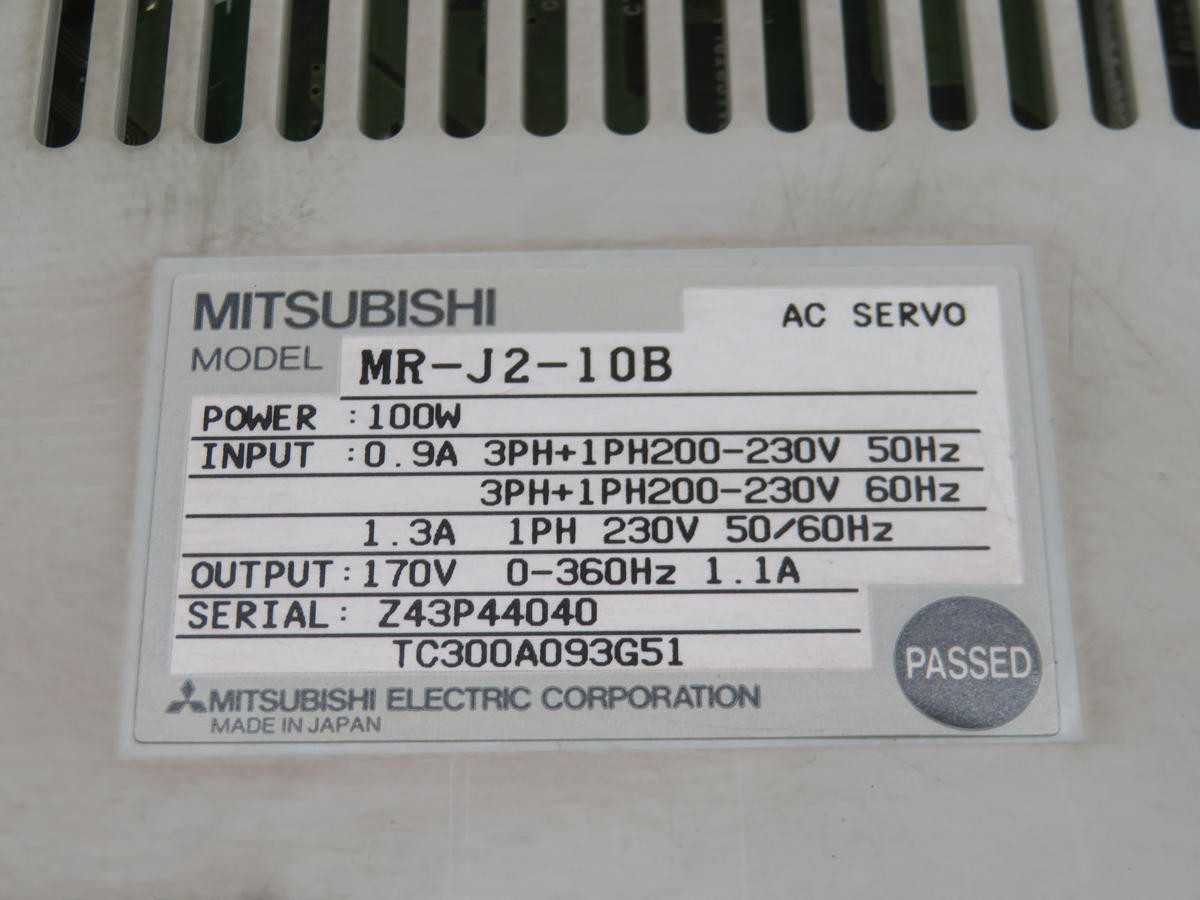 MITSUBISHI MR-J2-10B AC SERVO CONTROLLER T211020 - SERVO