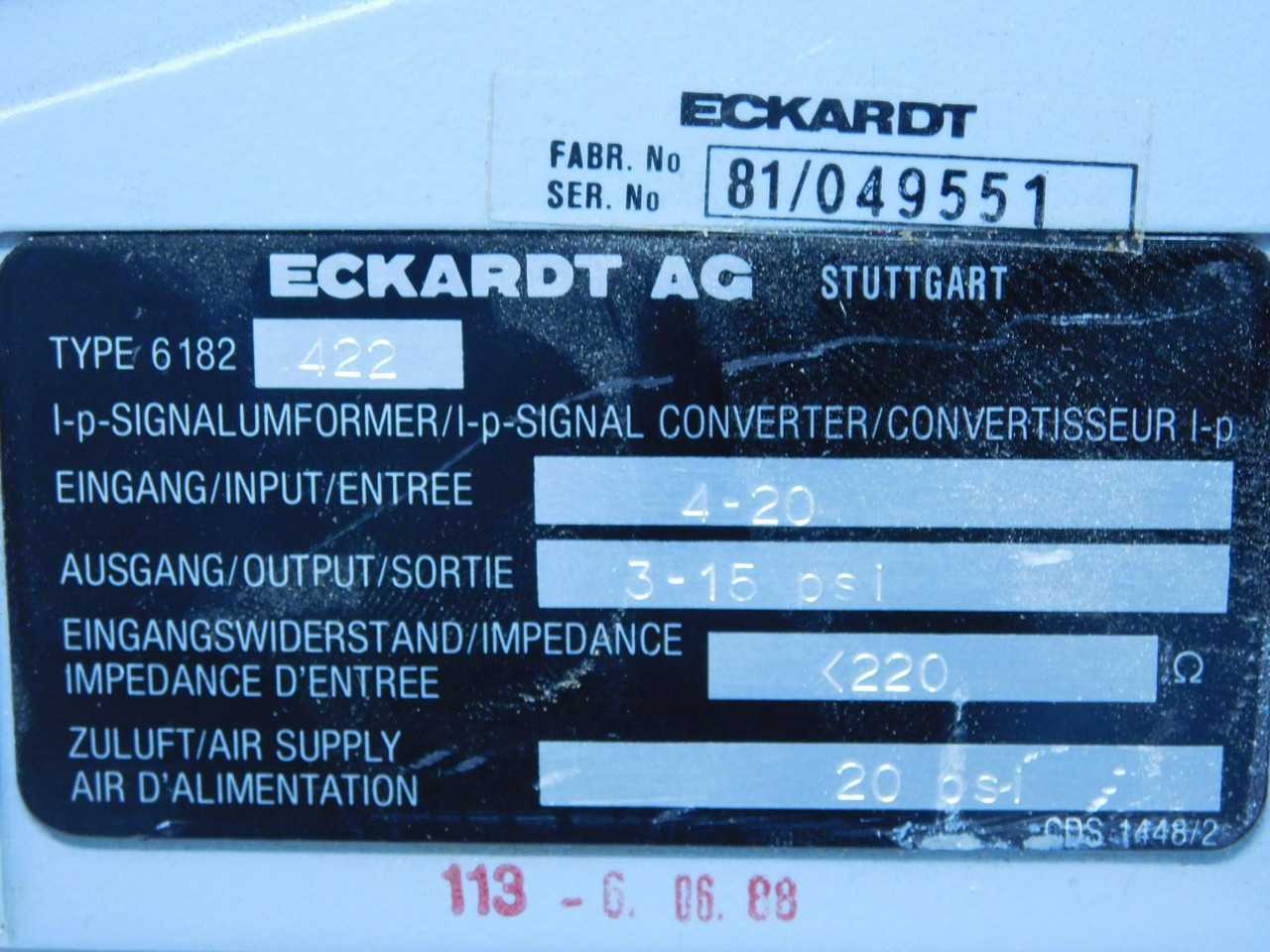 ECKARDT AG 6182.422 SIGNAL CONVERTER T150057 - CONVERTERS