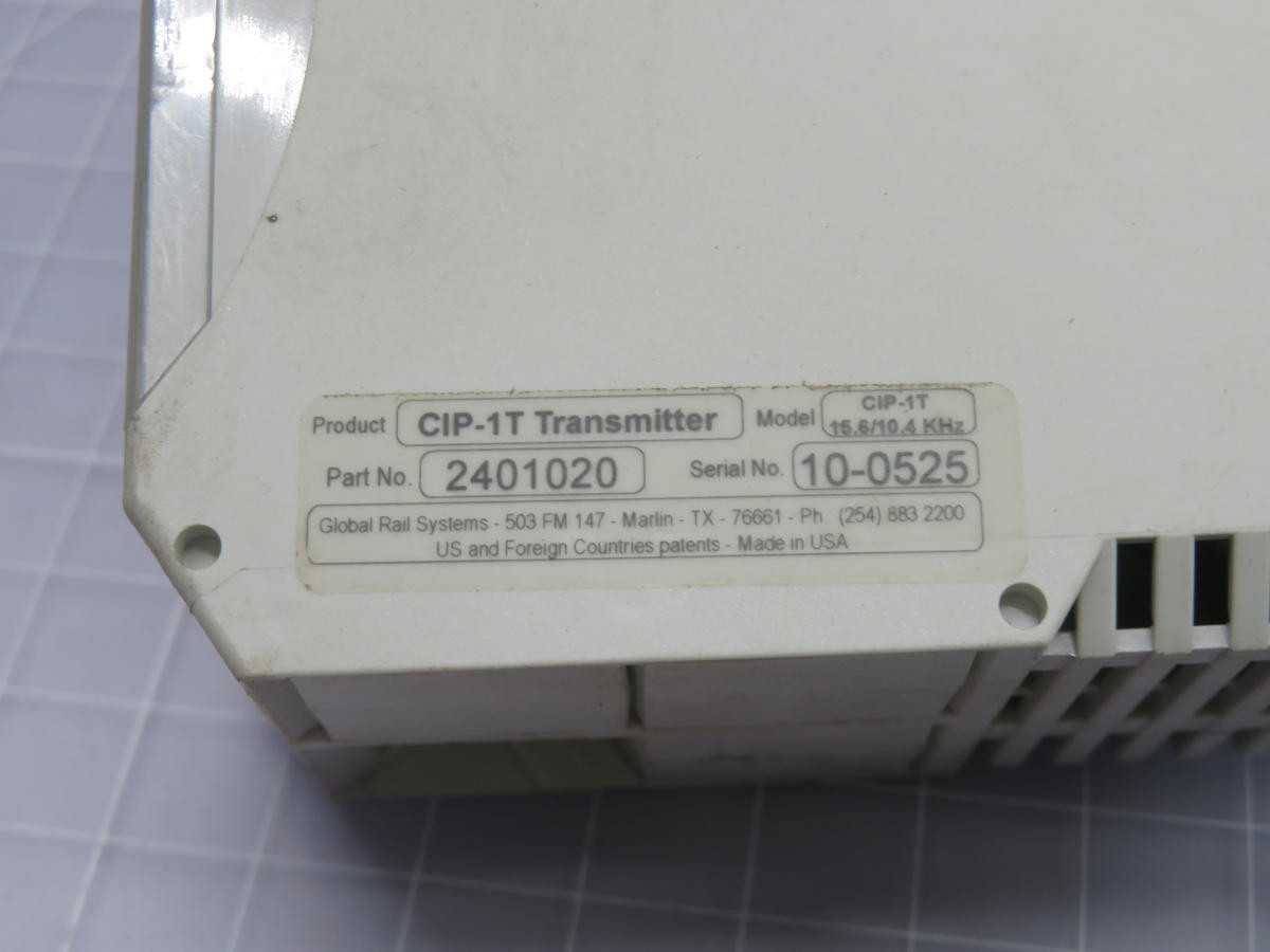 VOSSLOH-SCHWABE CIP-1T-15.6/10.4 KHZ 2401020 CIP-1T TRANSMITTER T238790 - AUTOMATION & CONTROLS