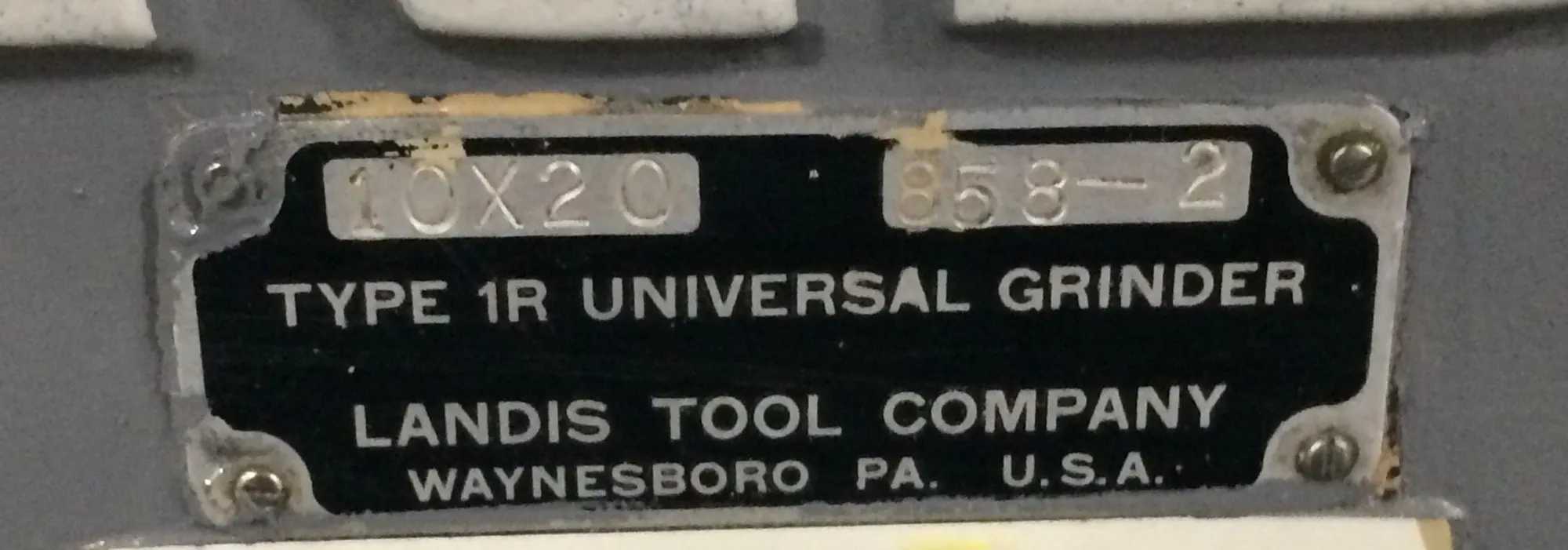 LANDIS TYPE 1R GRINDER 10.875" SWING, 20" CENTERS, 220V 1HP - PERFECT FOR PRECISION GRINDING - CYLINDRICAL GRINDERS