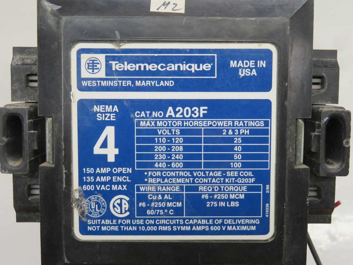 TELEMECANIQUE A203F STARTER T249724 - CONTACTORS