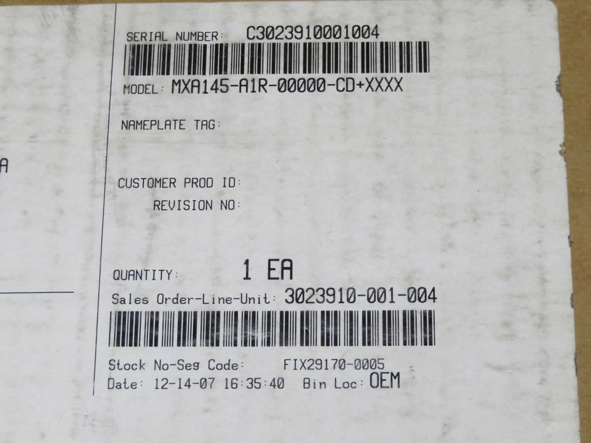 Honeywell MXA145-A1R-00000-CD+XXXX Multivariable Pressure Transmitter T256018 - PRESSURE TRANSMITTER