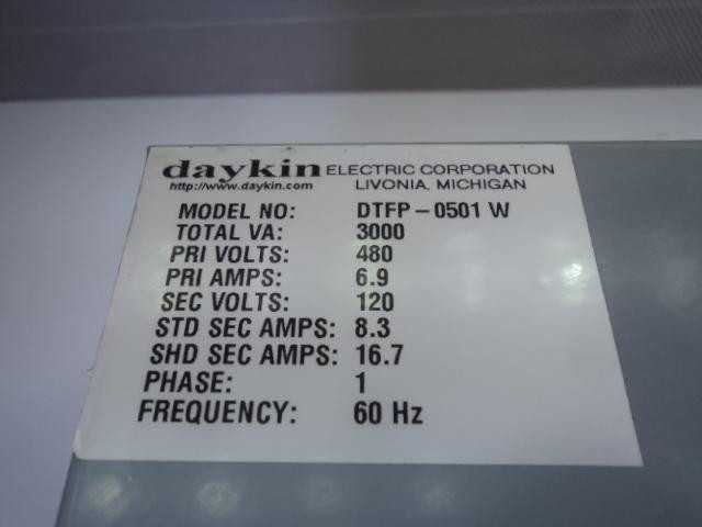 DAYKIN ELECTRIC DTFP-0501 W TRANSFORMER T15300 - POWER TRANSFORMERS