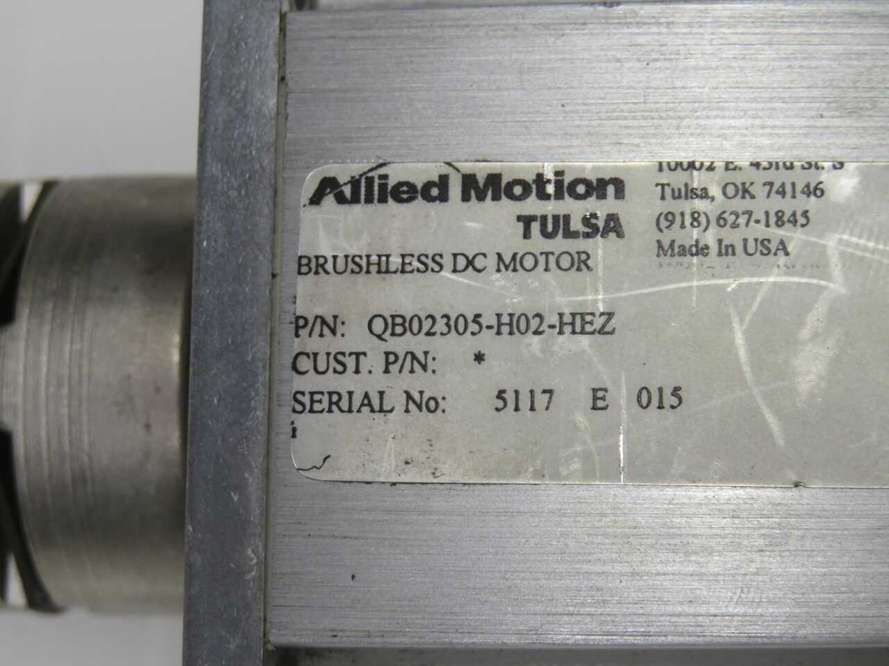 ALLIED MOTION QB02305-H02-HEZ BRUSHLESS DC MOTOR T271000 - SERVO MOTORS