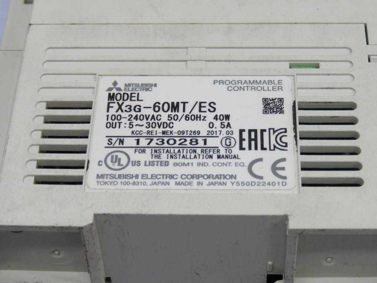 MITSUBISHI FX3G-60MT/ES PLC PROGRAMMING CONTROLLER T211442 - PLC MODULES