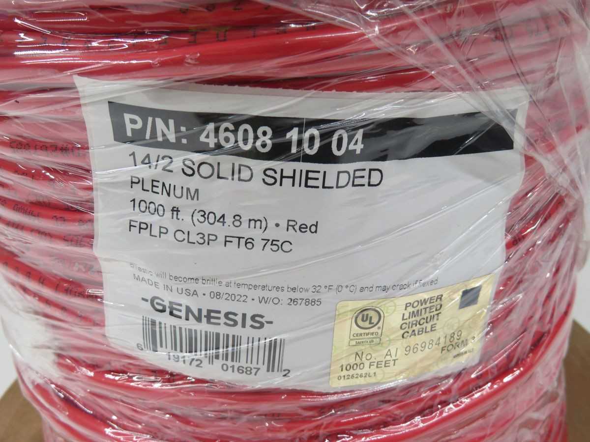 LOT OF 1000 FT GENESIS 4608 10 04 POWER LIMITED CIRCUIT CABLE T256451 - CORDSET CABLES