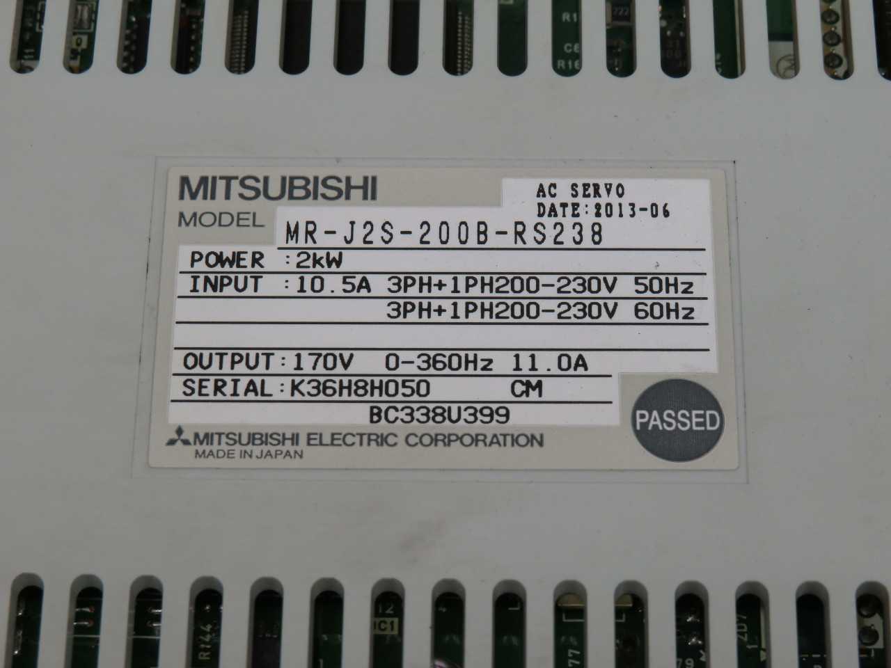 MITSUBISHI MR-J2S-200B-RS238 AC SERVO DRIVE T170592 - SERVO