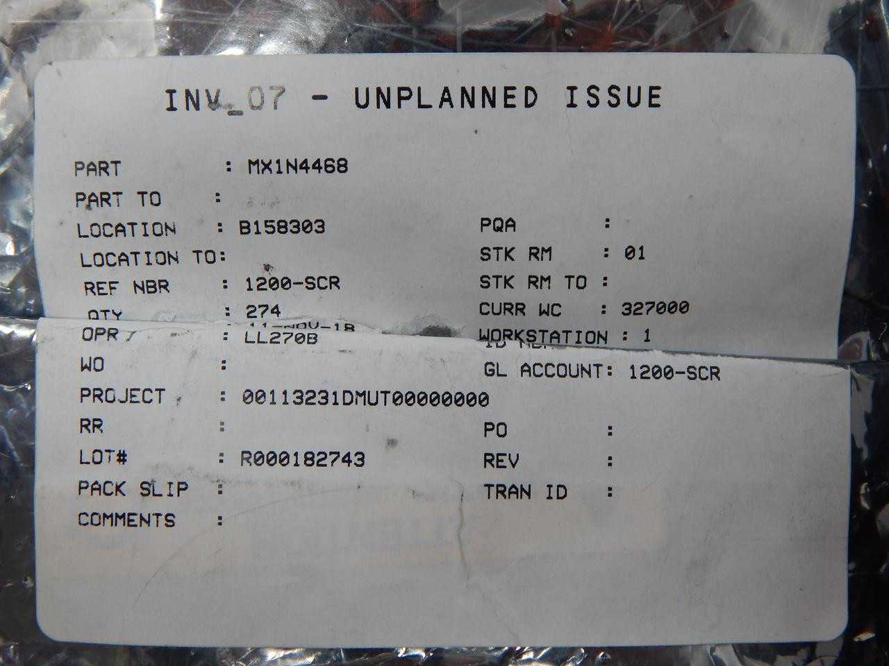 LOT OF 220 MICROSEMI MX1N4468 MSC 0644 DIODES T133722 - INDUSTRIAL PARTS