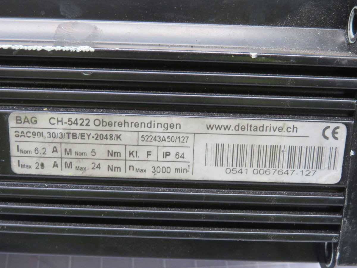 DELTA DRIVE SAC90L30/3/TB/EY-2048/K SERVO MOTOR T255309 - SERVO
