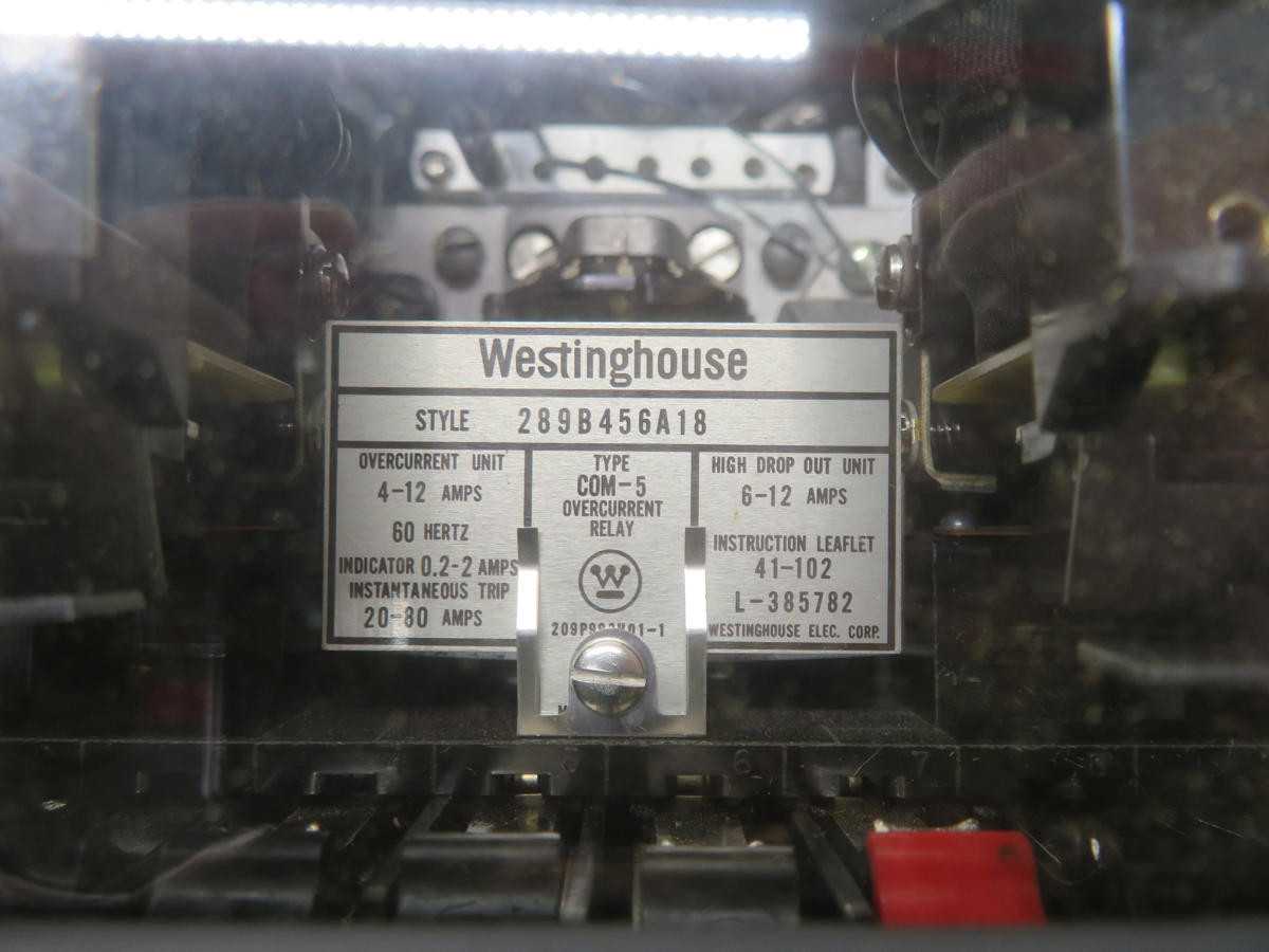 WESTINGHOUSE 289B456A18 COM-5 OVERCURRENT RELAY T211504 - PROTECTION RELAY