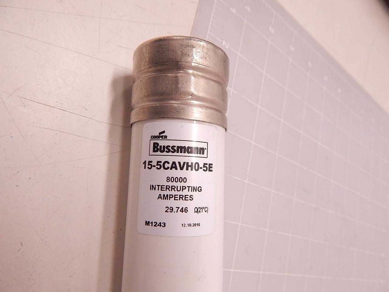 BUSSMANN 15-5CAVH0-5E HIGH VOLTAGE H.R.C. FUSE 80000 INTERRUPTING AMPERES T79568 - FUSES