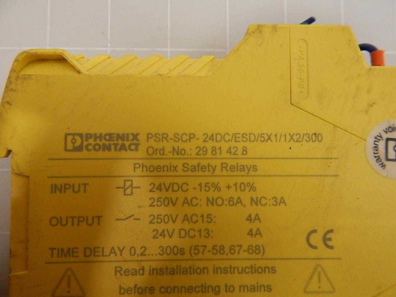 PHOENIX CONTACT PSR-SCP-24DC/ESD/5X1/1X2/300 29 81 42 8 SAFETY RELAY T61947 - SAFETY RELAY