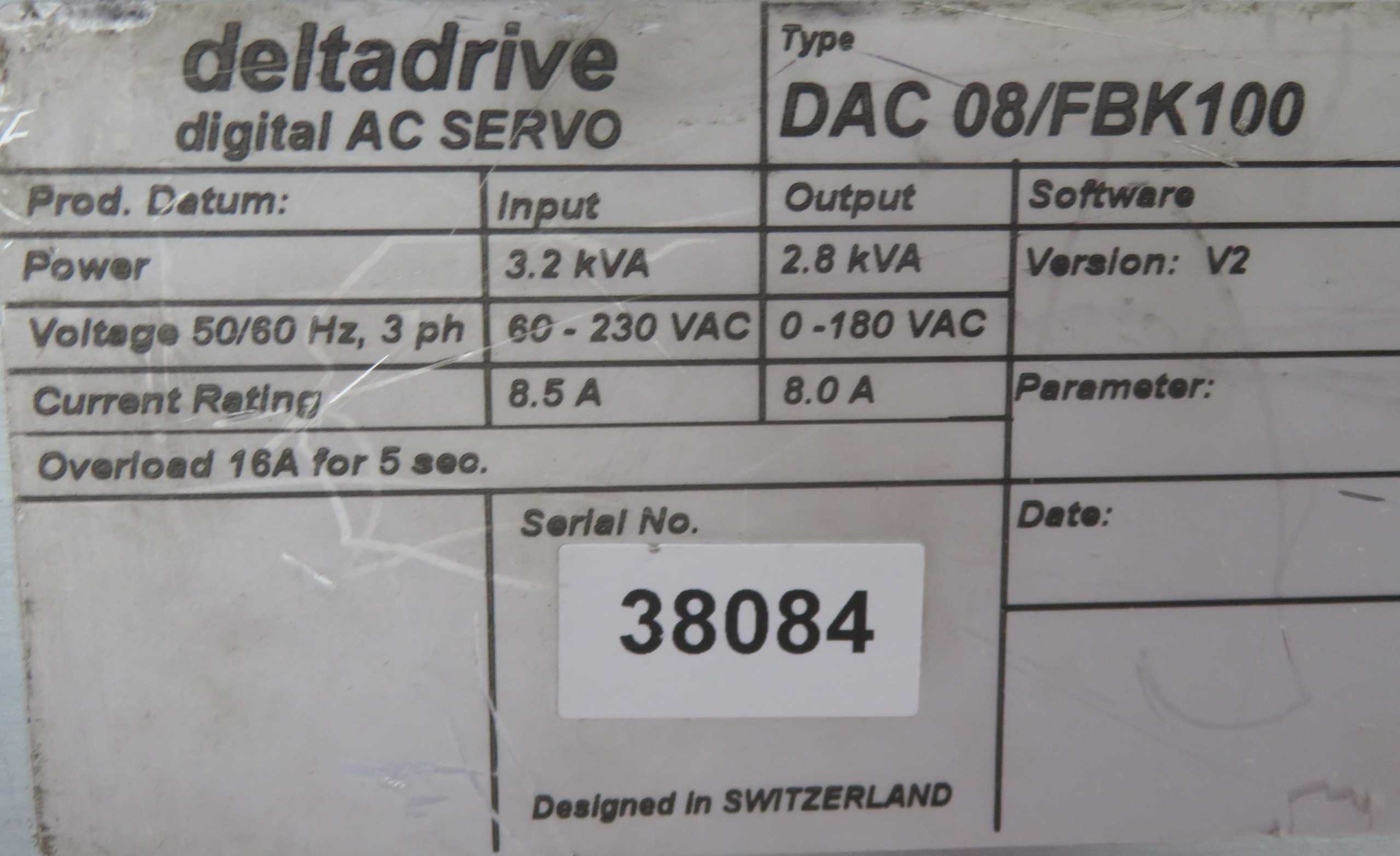 DeltaDrive DAC 08/Fbk100 AC Servo Drive For Precision Motion Control - AC VFD DRIVES