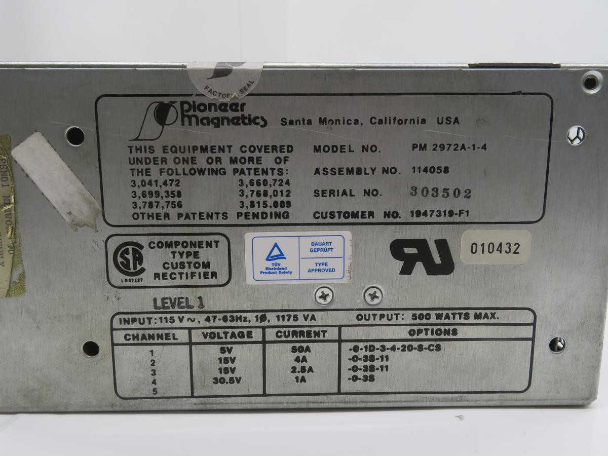 PIONEER MAGNETICS PM2972A-1-4 AC TO DC POWER SUPPLY T216429 - POWER SUPPLIES