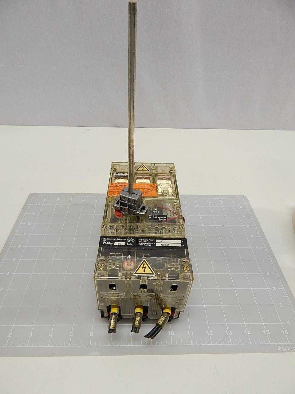 KLOCKNER MOELLER NZMH6-63 ZM6A-60-NA 60 A 600 VAC CIRCUIT BREAKER T60848 - CIRCUIT BREAKERS