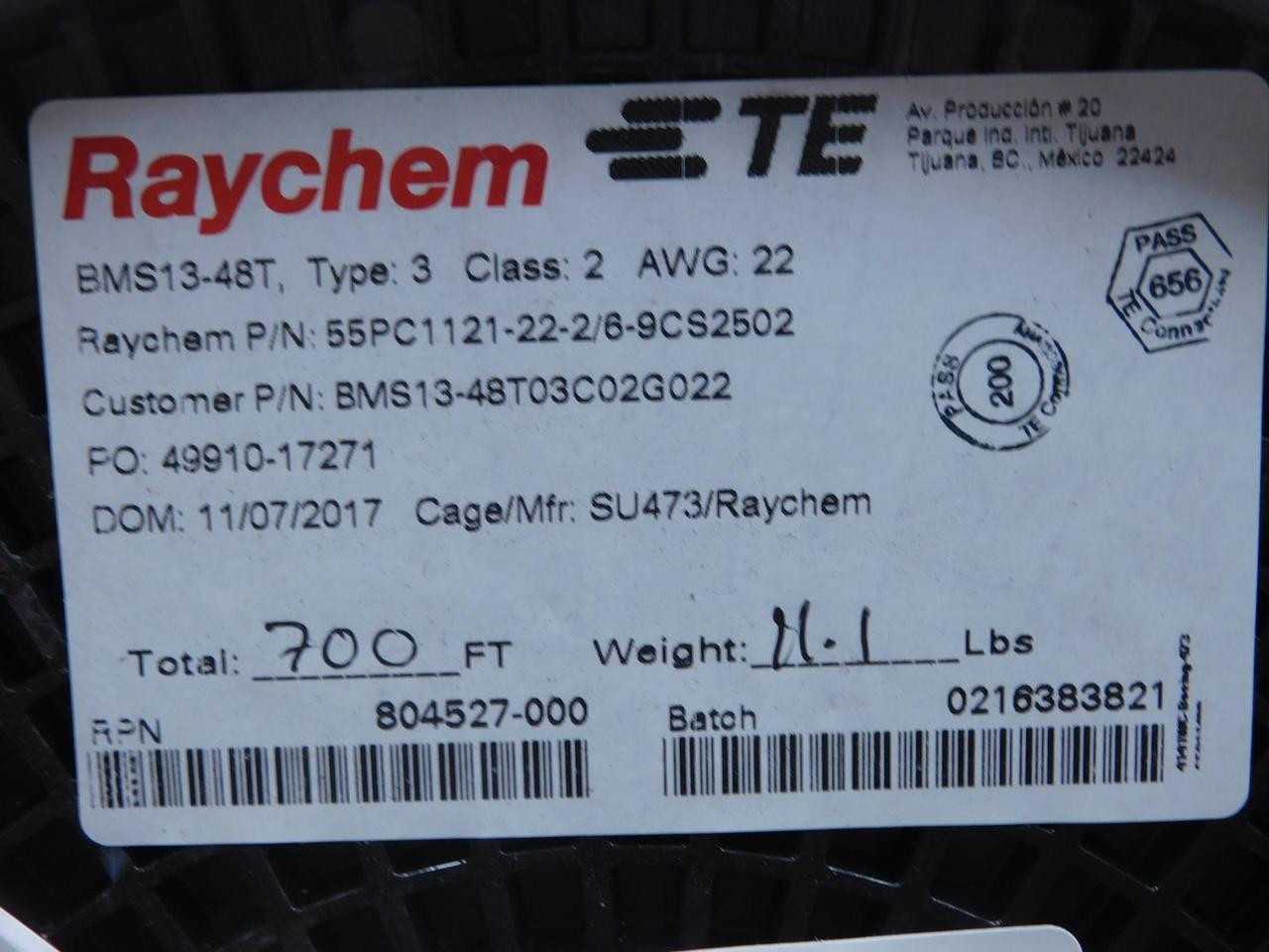LOT OF 1050 FT RAYCHEM BMS13-48T03C02G022 55PC1121-22-2/6-9CS2502 WIRE T133797 - ELECTRICAL WIRE