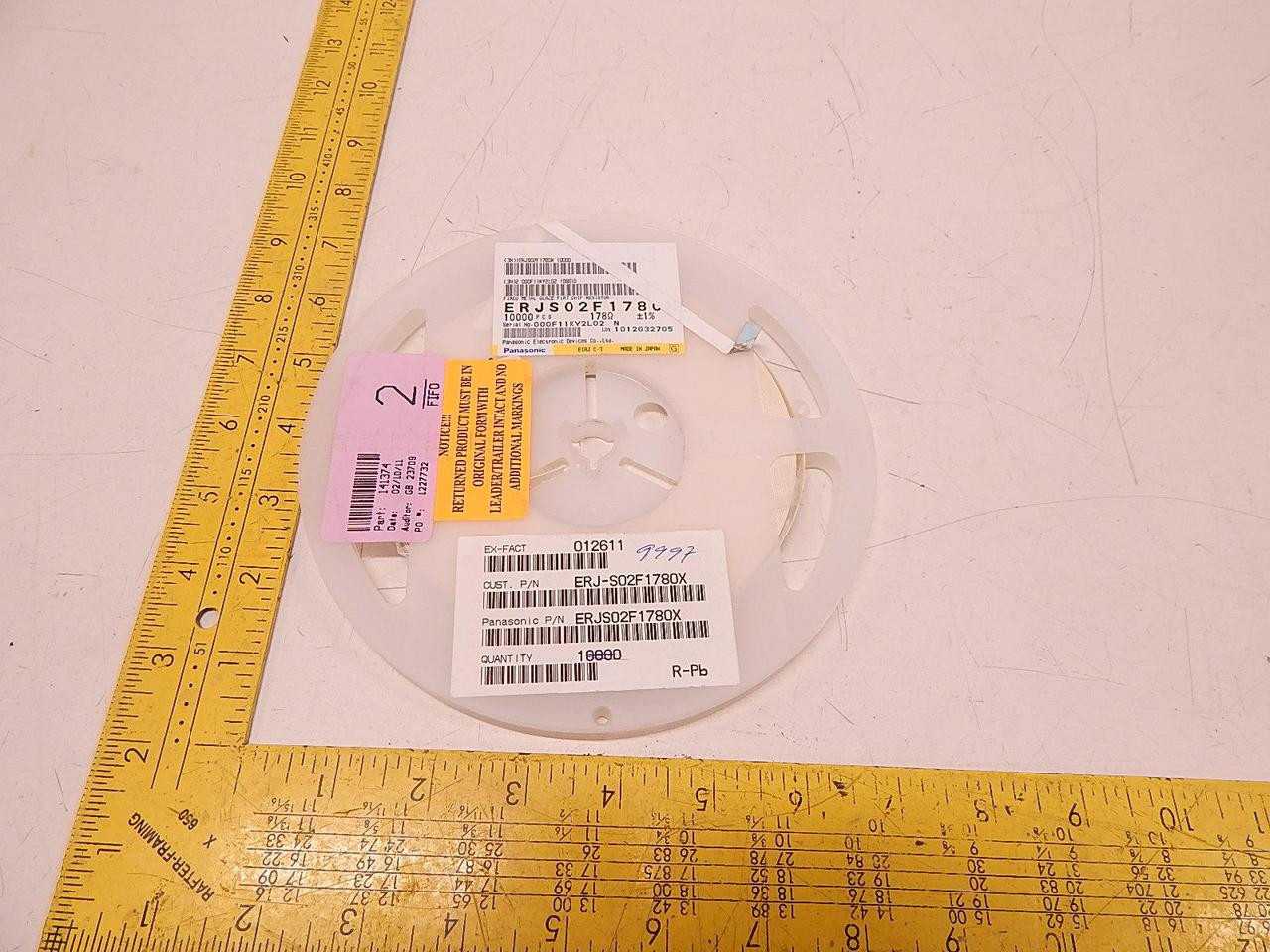 LOT OF 9997 ERJS02F1780X THICK FILM RESISTORS SMD 0402 178OHMS 1% ANTI-SULFUR T78124 - ELECTRICAL COMPONENTS