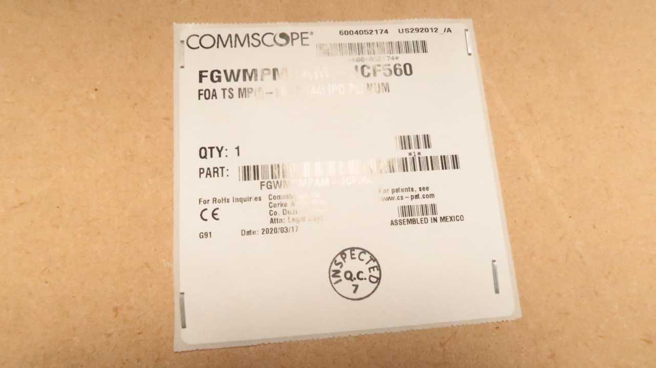 COMMSCOPE FGWMPMPAM-JCF560 208368693 MULTIPLE FIBER OPTIC ASSEMBLY SINGLE MODE 144 FIBER 560 FT T173 - FIBER OPTIC CABLE