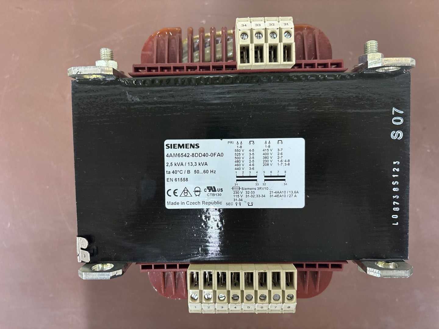 SIEMENS 4AM6542-8DD-0FA0 CONTROL TRANSFORMER - CONTROL TRANSFORMERS