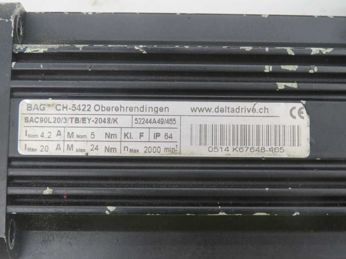 DELTA SAC90L20/3/TB/EY-2048/K SERVO MOTOR T226712 - SERVO