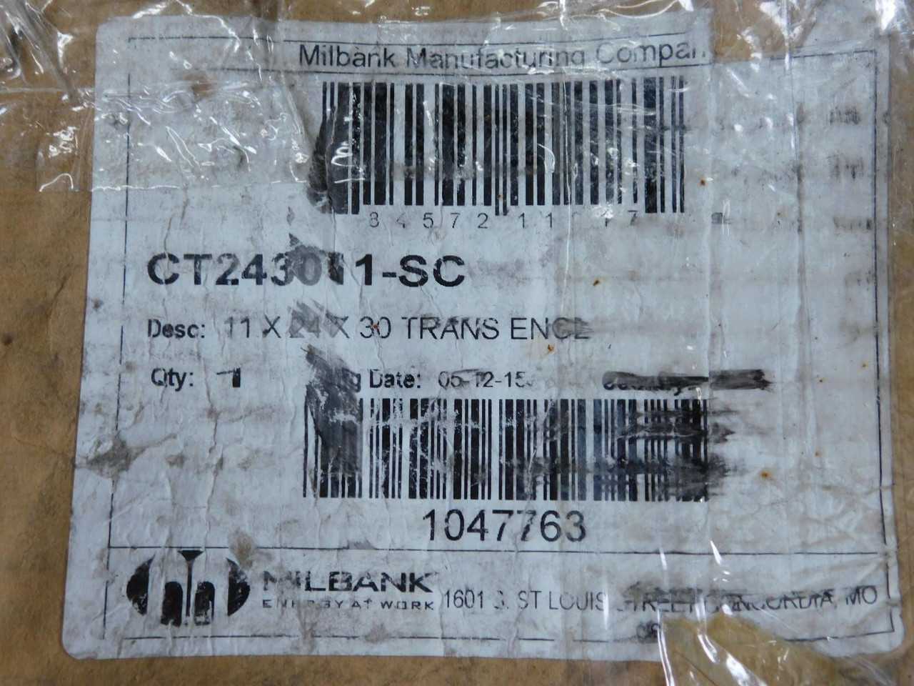 MILBANK CT243011-SC SCREW ENCLOSURE 11 X 24 X 30 T145172 - ELECTRICAL ENCLOSURES