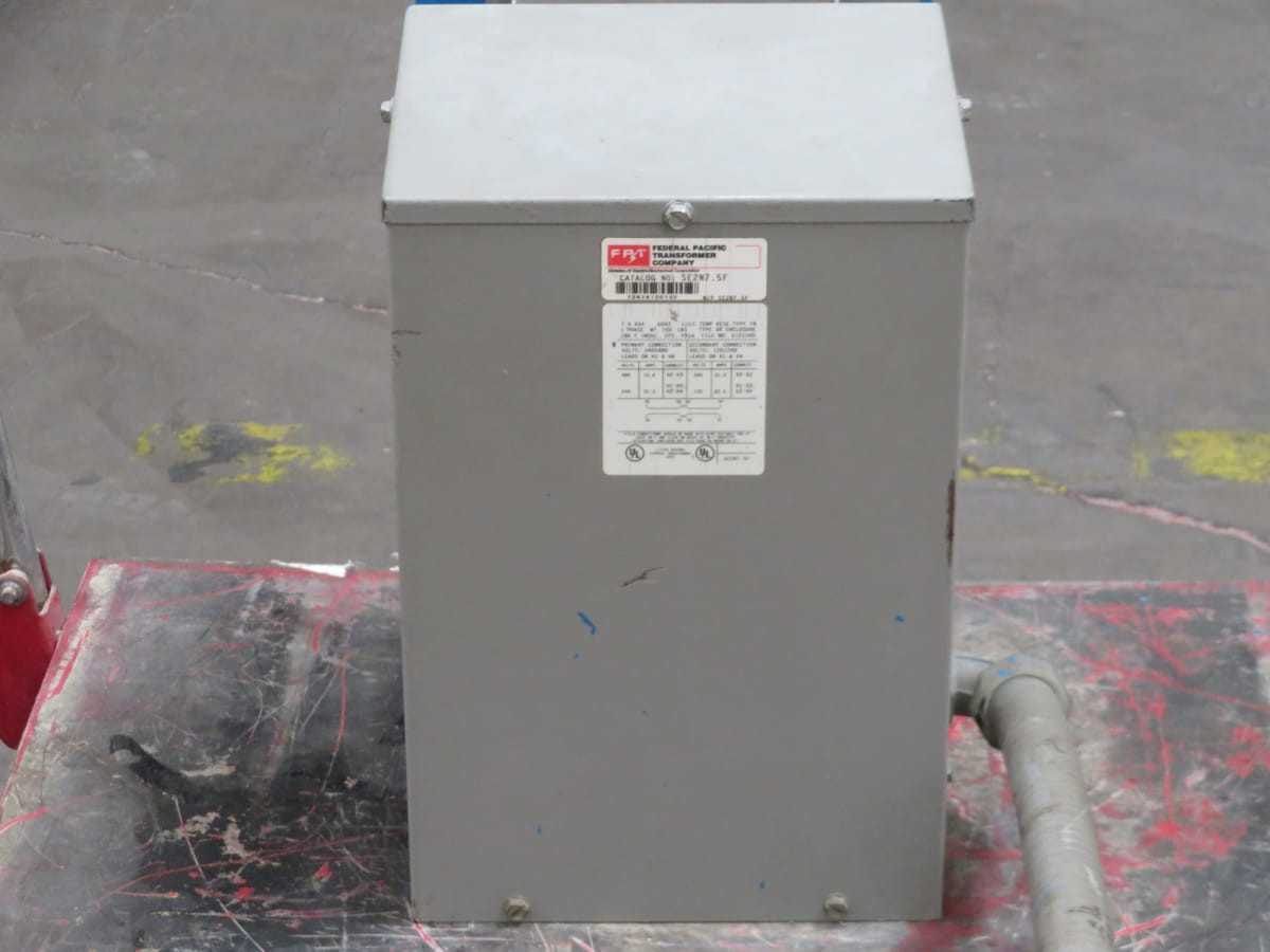 FEDERAL PACIFIC SE2N7.5F SINGLE PHASE TRANSFORMER 5 KVA T198388 - DRY TRANSFORMERS