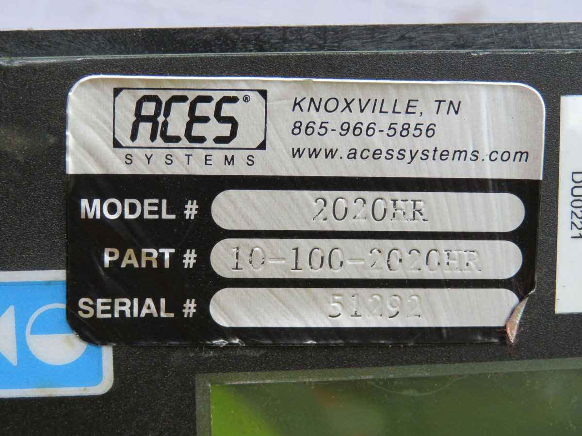 ACES 2020HR Operator Panel T250777 - Enhance Your Operations Today! - OPERATOR CONTROLS